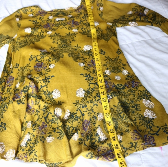 Free People Smooth Talker Tunic Boho mini dress in Mustard, Flowy, Small - Picture 5 of 8